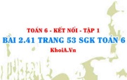 Bài 2.41 trang 53 SGK Toán 6 tập 1 Kết nối tri thức
